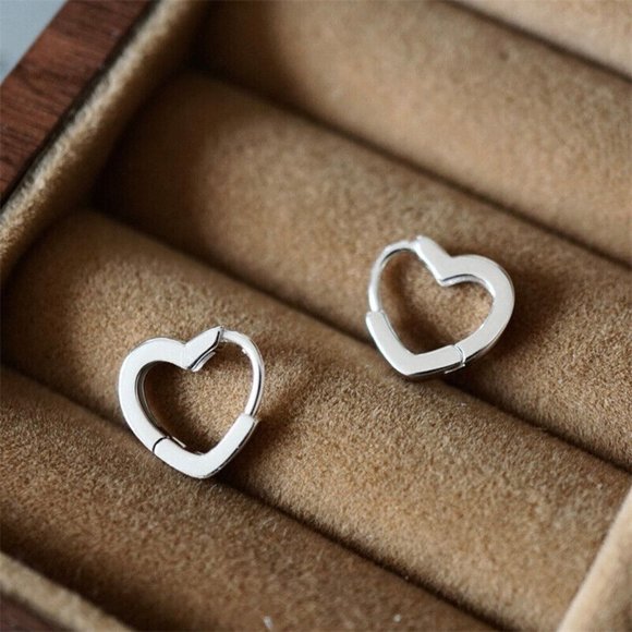 New 925 Silver Open Heart Huggies - Picture 3 of 3
